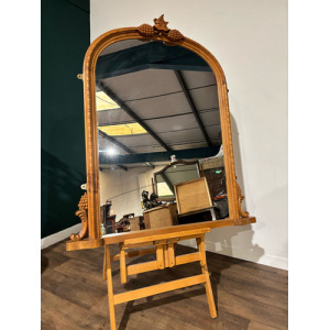 Contemporary Pine Dome Top Mirror