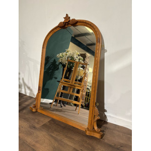 Contemporary Pine Dome Top Mirror