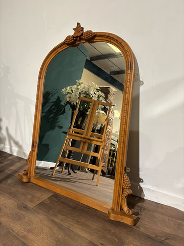 Contemporary Pine Dome Top Mirror