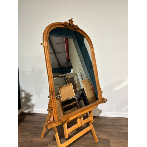 Contemporary Pine Dome Top Mirror