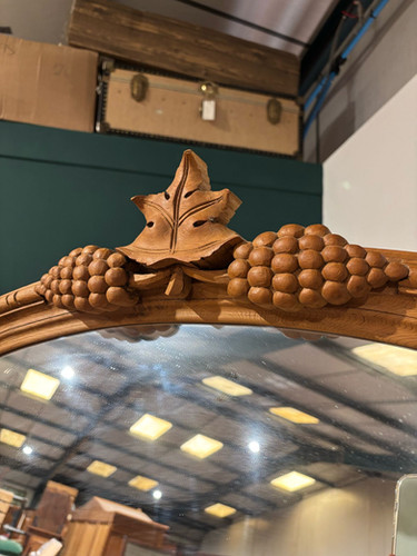 Contemporary Pine Dome Top Mirror