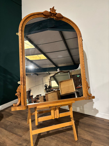 Contemporary Pine Dome Top Mirror