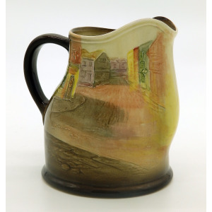 A scarce & good Royal Doulton relief pottery Series Dickensian Jug C.1930's