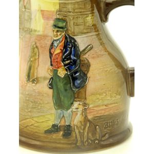 A scarce & good Royal Doulton relief pottery Series Dickensian Jug C.1930's