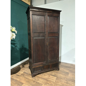 Early Oak Two Door Hall Wardrobe