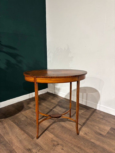 Edwardian Inlaid Oval Window / Side Table