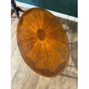Edwardian Inlaid Oval Window / Side Table