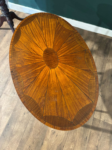 Edwardian Inlaid Oval Window / Side Table