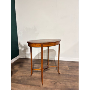 Edwardian Inlaid Oval Window / Side Table