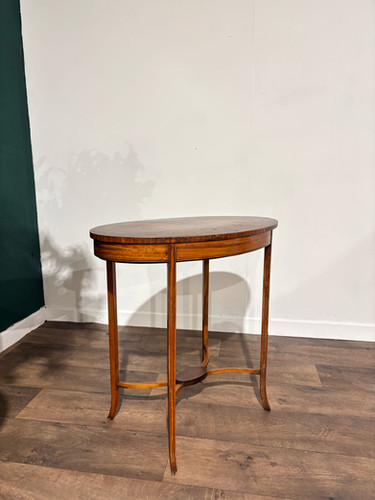Edwardian Inlaid Oval Window / Side Table