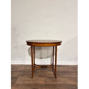 Edwardian Inlaid Oval Window / Side Table