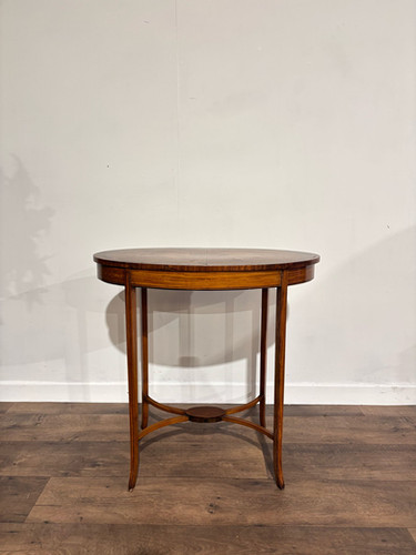 Edwardian Inlaid Oval Window / Side Table