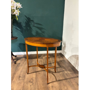 Edwardian Inlaid Oval Window / Side Table