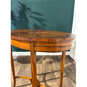 Edwardian Inlaid Oval Window / Side Table