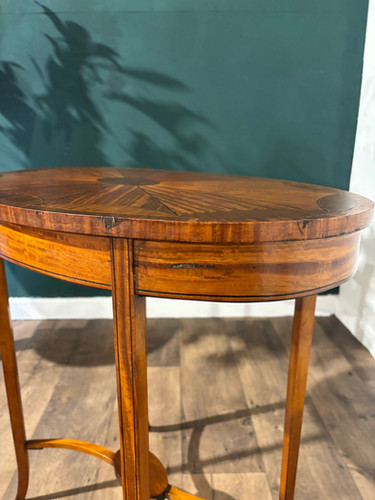 Edwardian Inlaid Oval Window / Side Table