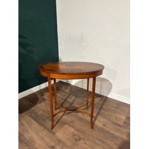 Edwardian Inlaid Oval Window / Side Table