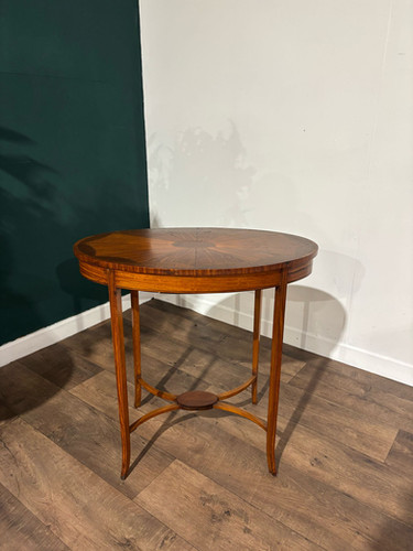 Edwardian Inlaid Oval Window / Side Table