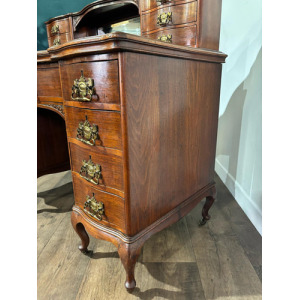 Edwardian Mahogany Gallery Back Kneehole Desk