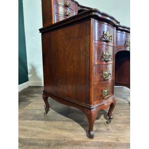 Edwardian Mahogany Gallery Back Kneehole Desk