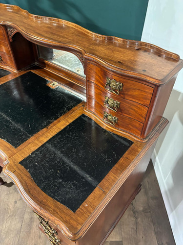 Edwardian Mahogany Gallery Back Kneehole Desk