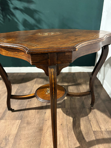 Edwardian Rosewood Inlaid Window Table