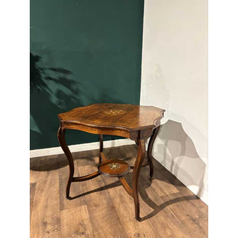 Edwardian Rosewood Inlaid Window Table
