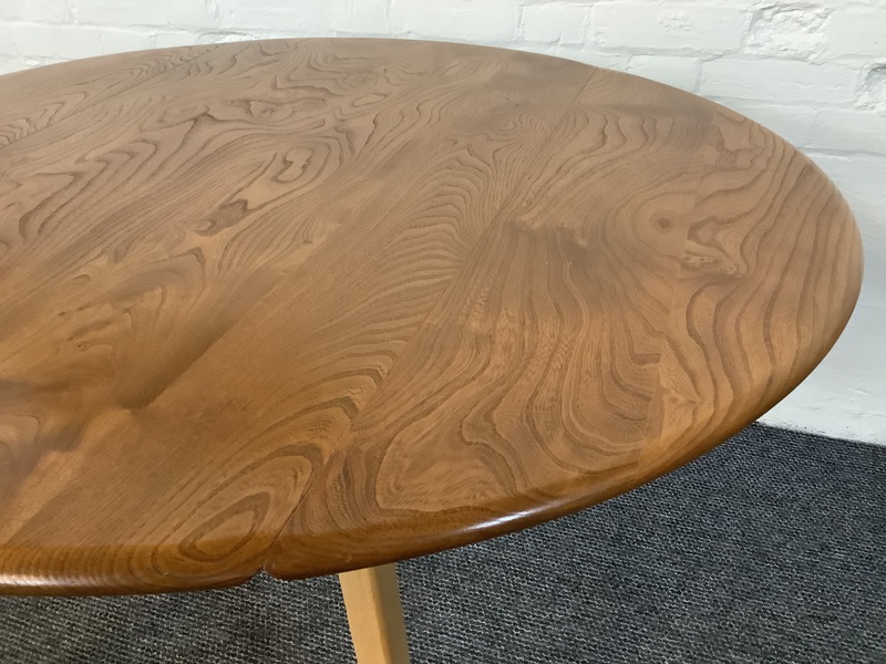 Ercol Windsor 384 Drop Leaf Dining Table In Original Natural Elm Finish.