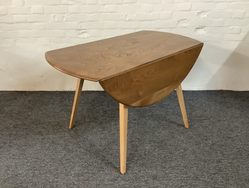 Ercol Windsor 384 Drop Leaf Dining Table In Original Natural Elm Finish.