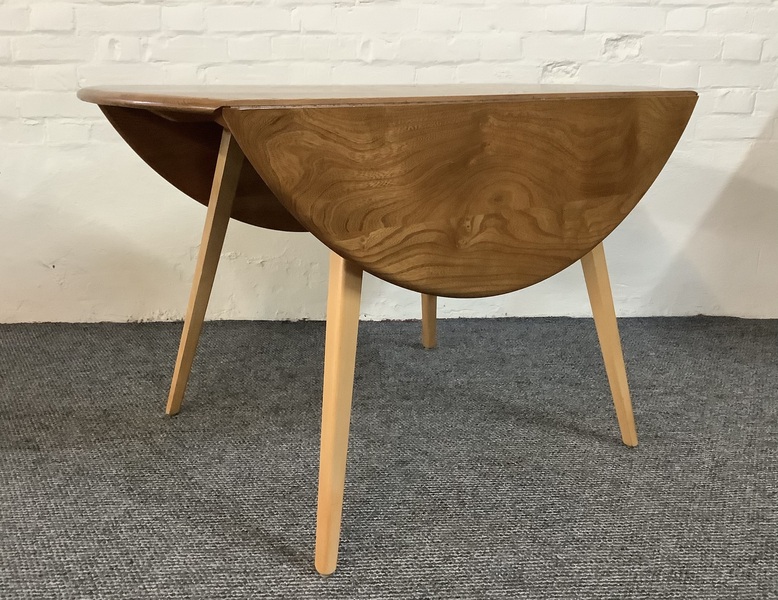 Ercol Windsor 384 Drop Leaf Dining Table In Original Natural Elm Finish.