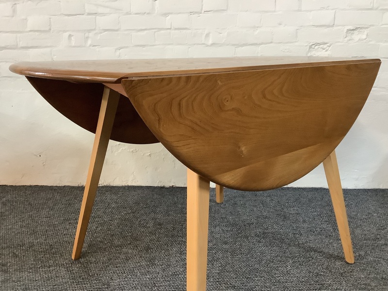 Ercol Windsor 384 Drop Leaf Dining Table In Original Natural Elm Finish.