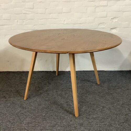 Ercol Windsor 384 Drop Leaf Dining Table In Original Natural Elm Finish.