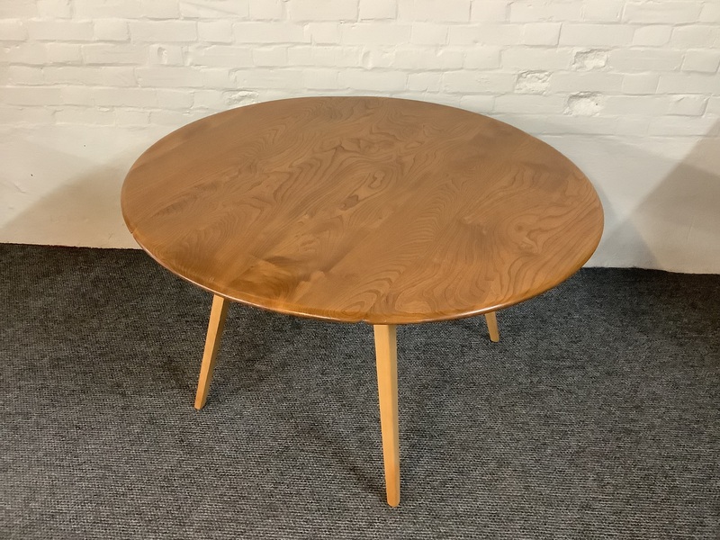 Ercol Windsor 384 Drop Leaf Dining Table In Original Natural Elm Finish.