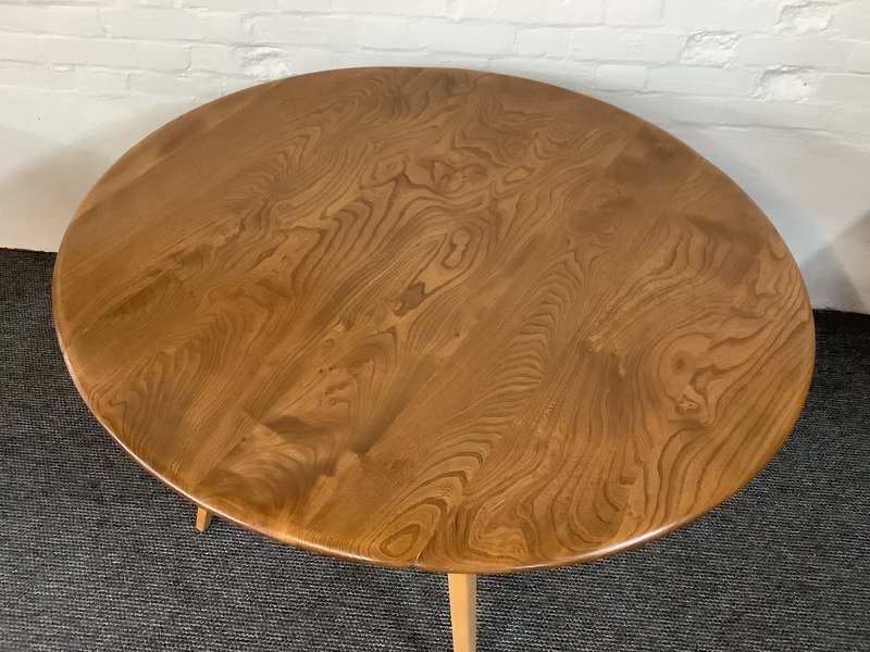 Ercol Windsor 384 Drop Leaf Dining Table In Original Natural Elm Finish.