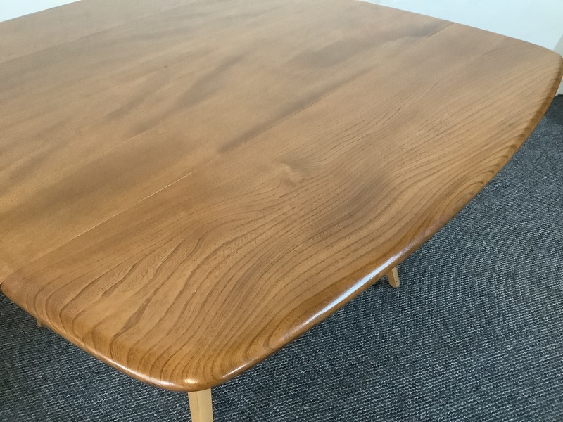 Ercol Windsor 492 Drop Leaf Dining Table In Natural Elm Finish.