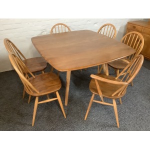 Ercol Windsor 492 Drop Leaf Dining Table In Natural Elm Finish.