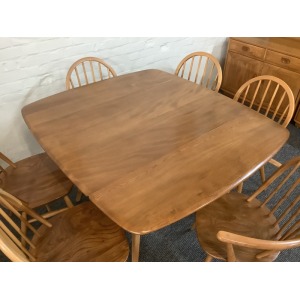 Ercol Windsor 492 Drop Leaf Dining Table In Natural Elm Finish.