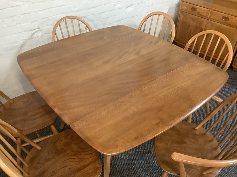 Ercol Windsor 492 Drop Leaf Dining Table In Natural Elm Finish.