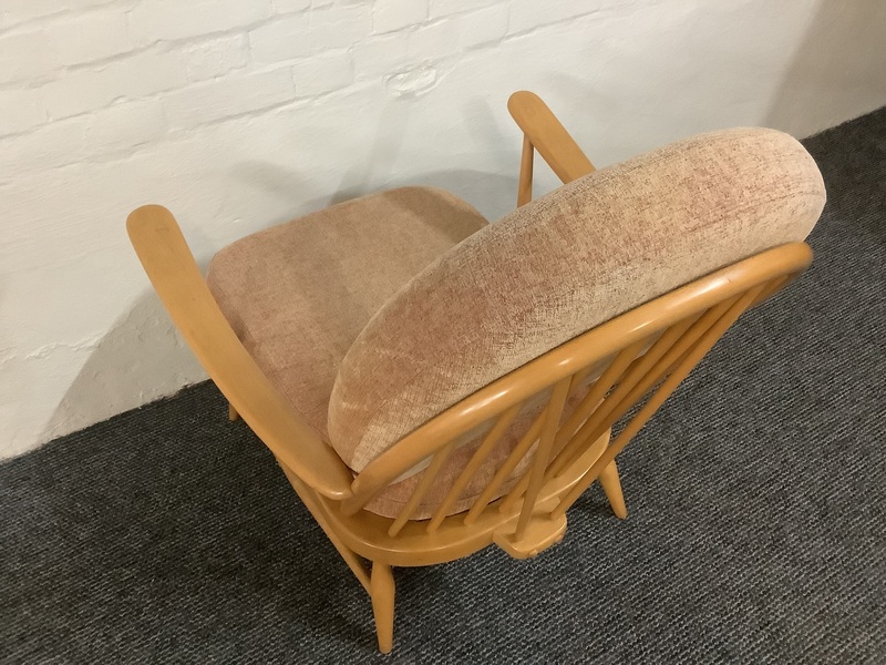 Ercol Windsor Bergere Easy Chair In Light Finish.