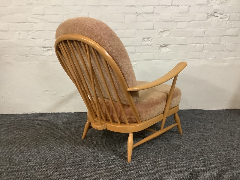 Ercol Windsor Bergere Easy Chair In Light Finish.