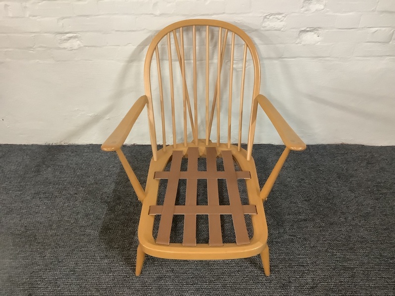 Ercol Windsor Bergere Easy Chair In Light Finish.