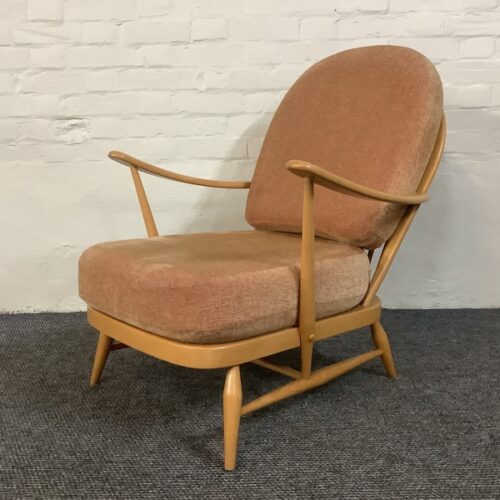 Ercol Windsor Bergere Easy Chair In Light Finish.