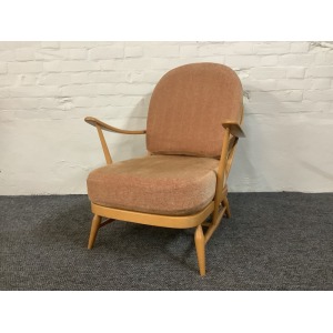 Ercol Windsor Bergere Easy Chair In Light Finish.
