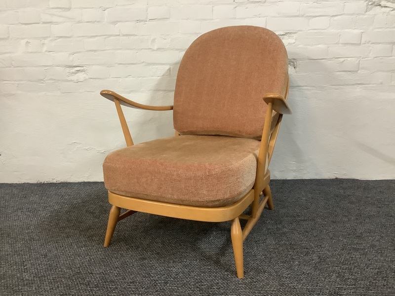 Ercol Windsor Bergere Easy Chair In Light Finish.