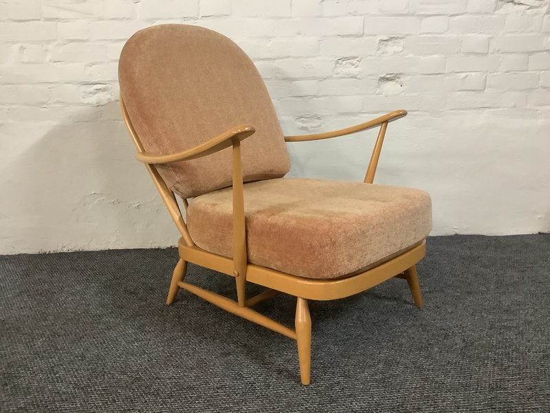 Ercol Windsor Bergere Easy Chair In Light Finish.