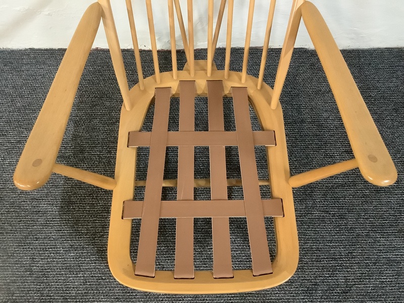 Ercol Windsor Bergere Easy Chair In Light Finish.