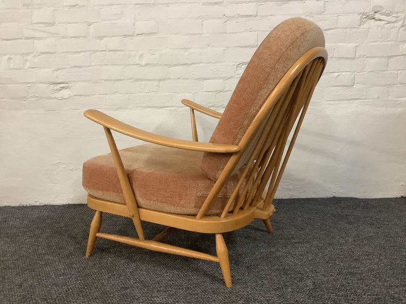Ercol Windsor Bergere Easy Chair In Light Finish.