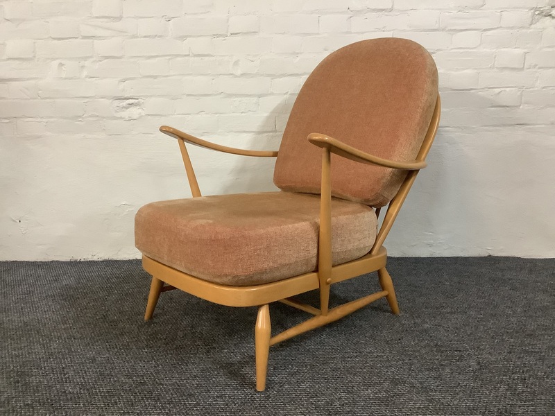 Ercol Windsor Bergere Easy Chair In Light Finish.