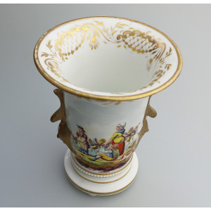 An antique Continental porcelain hand-painted scenic Vase C.early 19thC