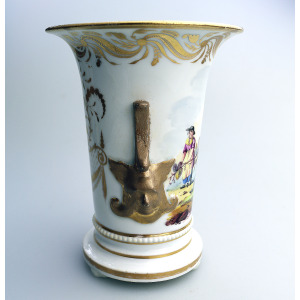 An antique Continental porcelain hand-painted scenic Vase C.early 19thC