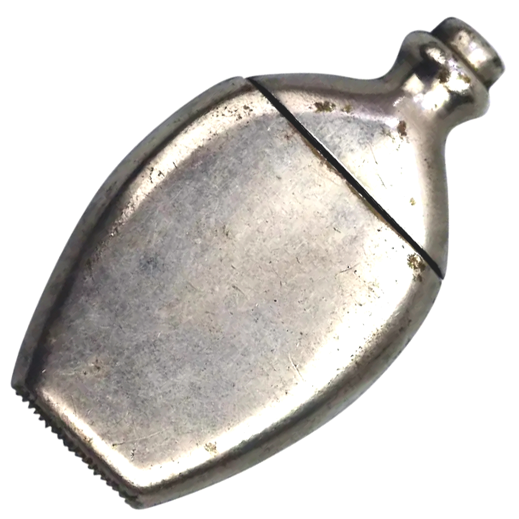 An antique novelty silver plate bottle shape Go to Bed Vesta Case C.19thC